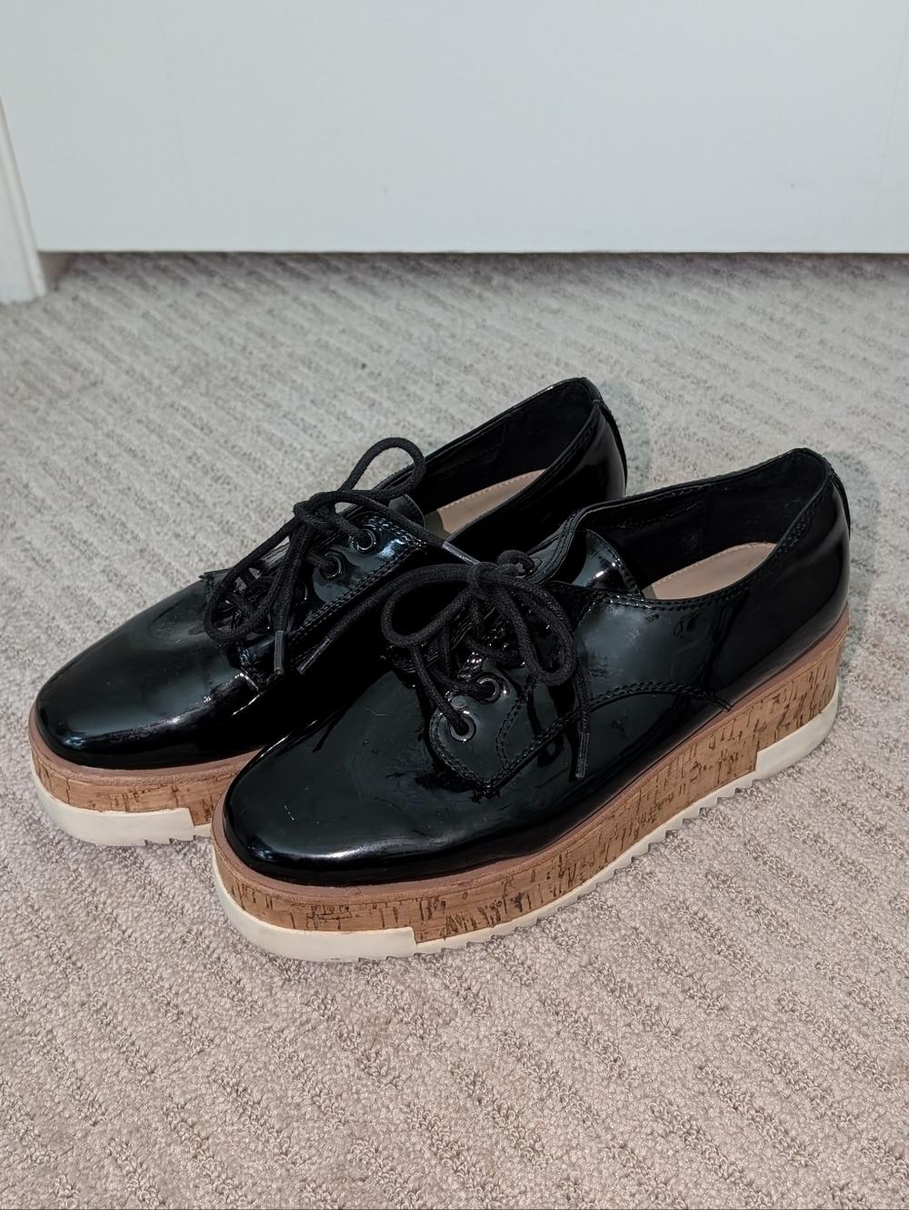 Aldo‎ Black Leather Heeled Oxfords Size 7 - Picture 2 of 6